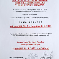 prázdninový provoz